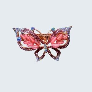 Source Unknown Pink and Purple Butterfly hair clip